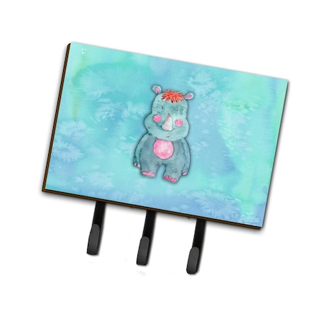 Carolines Treasures Rhinoceros Watercolor Leash or Key Holder BB7381TH68